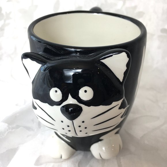 Chester The Cat Mug Black White  Cat Coffee Tea Mug Burton & Burton - Picture 2 of 6